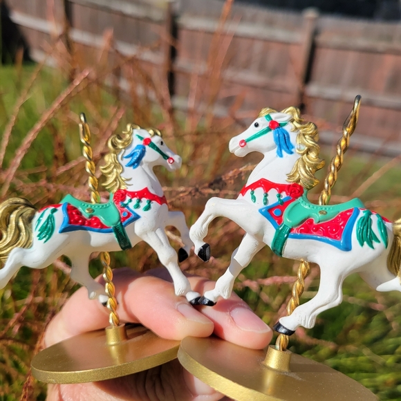 Hallmark 1989 Carousel Horse Christmas Ornaments (4) ~ GUC - Picture 8 of 16